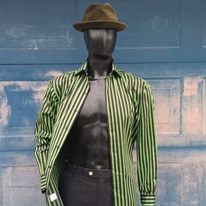 JOHN FRANCOMB (MILAN) MEN'S SLIM FIT LUXURY STRIPED SHIRT